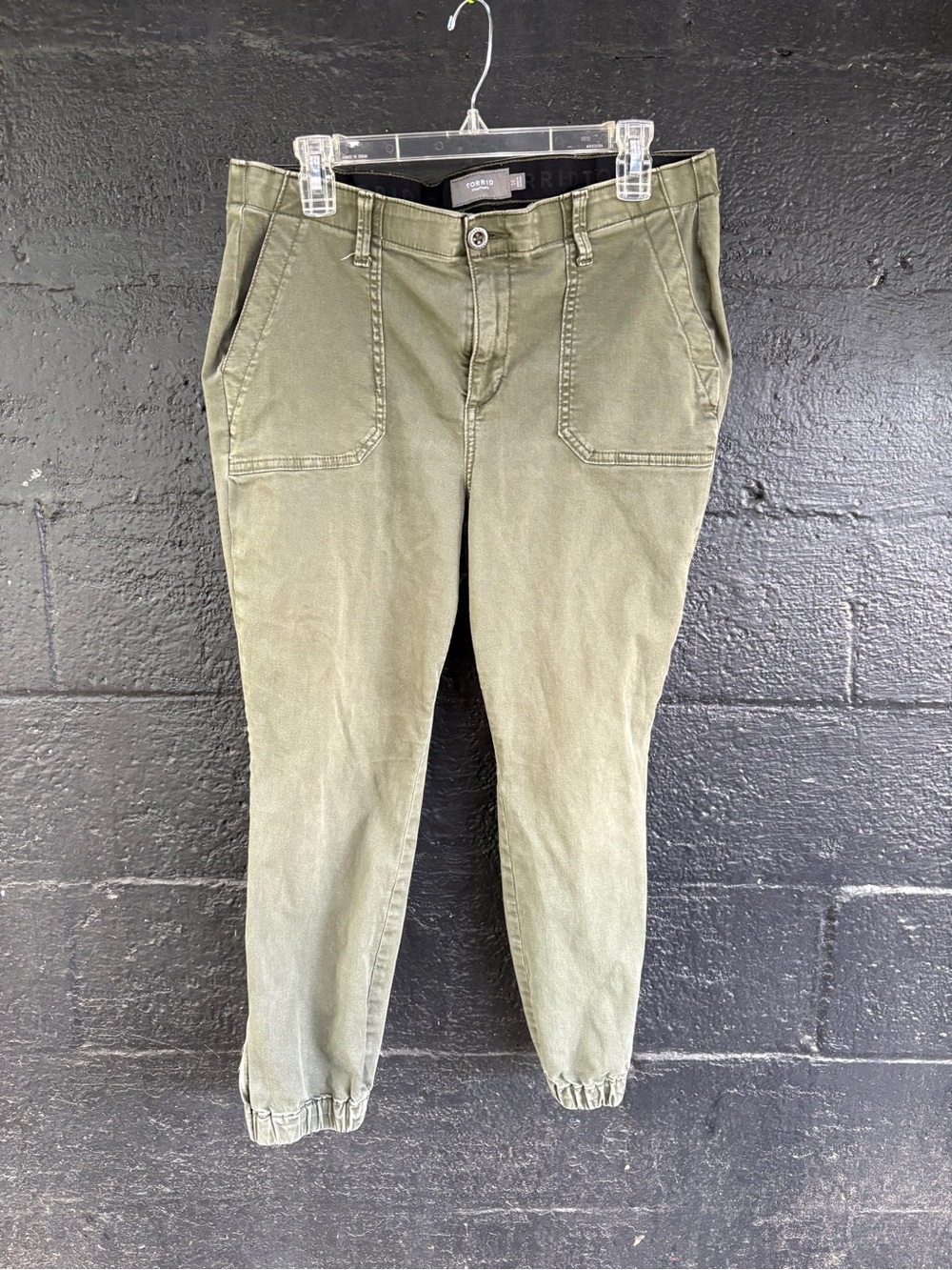 Torrid Olive Green Casual Jogger Pants Zip Cuff